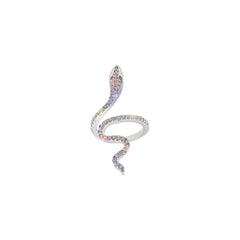 Gothic Rhinestones Open Snake Ring