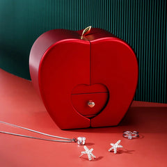 Red Apple Jewelry Box with Necklace